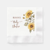 Zonnebloem Elegant Boho Floral Baby shower Servet (Voorkant)