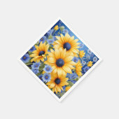 Zonnebloem Elegant met zachte blauwe wilde bloemen Servet (Hoek)