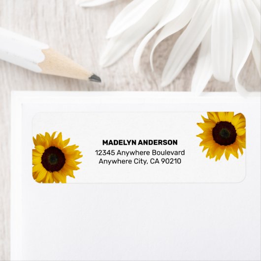 Zonnebloem Elegant Rustic Country Gold Wedding Etiket (Insitu)