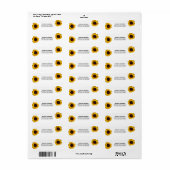 Zonnebloem Elegant Rustic Country Gold Wedding Etiket (Full Sheet)