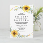 Zonnebloem Elegant Rustic Geometric Gold Kaart (Staand voorkant)