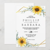 Zonnebloem Elegant Rustic Geometric Gold Kaart (Voorkant / Achterkant)