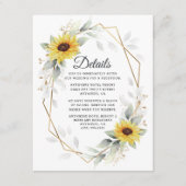 Zonnebloem Elegant Rustic Geometric Gold Wedding Informatiekaartje (Voorkant)