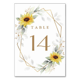 Zonnebloem Elegant Rustic Geometric Gold Wedding Kaart