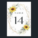 Zonnebloem Elegant Rustic Geometric Gold Wedding Kaart<br><div class="desc">Het ontwerp is voorzien van waterverf groen,  zonnebloemen,  bedrukte gouden elementen en witte botanische bladeren boven een bedrukt goud gekleurd geometrisch lijst. Op de achterzijde is een passend groen en zonnebloempje aangebracht.</div>