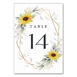 Zonnebloem Elegant Rustic Geometric Gold Wedding Kaart