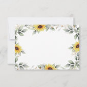 Zonnebloem Elegant Rustic Geometric Gold Wedding RSVP Kaartje (Achterkant)