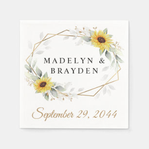 Zonnebloem Elegant Rustic Geometric Gold Wedding Servet