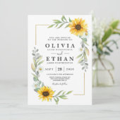 Zonnebloem Elegant Rustiek geometrisch goud Kaart (Staand voorkant)