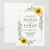 Zonnebloem Elegant Rustiek geometrisch goud Kaart (Voorkant / Achterkant)