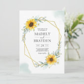 Zonnebloem Elegant Rustieke Geometrische Goud Kaart (Staand voorkant)