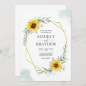 Zonnebloem Elegant Rustieke Geometrische Goud Kaart (Voorkant / Achterkant)