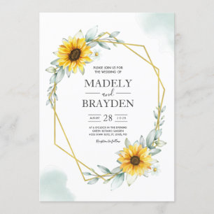Zonnebloem Elegant Rustieke Geometrische Goud Kaart