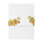  Zonnebloem Elegant Script Bloemen Bruiloft Uitnodigingen Wikkel (Achterkant Voorbeeld)