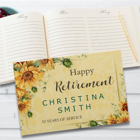 Zonnebloem Elegant Waterverf Pensioen Partij Gastenboek