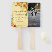 Zonnebloem Elegant Waterverf Pensioen Partij Handwaaier (Voorkant en achterkant)