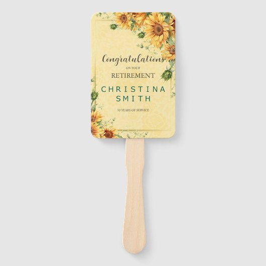 Zonnebloem Elegant Waterverf Pensioen Partij Handwaaier (Voorkant)