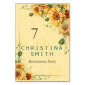 Zonnebloem Elegant Waterverf Pensioen Partij Kaart (Voorkant)