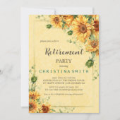 Zonnebloem Elegant Waterverf Pensioen Partij Kaart (Voorkant)