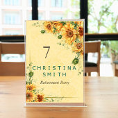 Zonnebloem Elegant Waterverf Pensioen Partij Kaart