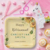 Zonnebloem Elegant Waterverf Pensioen Partij Papieren Bordje (Feest)