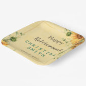 Zonnebloem Elegant Waterverf Pensioen Partij Papieren Bordje (Gebogen)