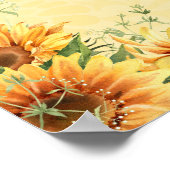 Zonnebloem Elegant Waterverf Pensioen Partij Poster (Hoek)