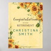 Zonnebloem Elegant Waterverf Pensioen Partij Poster (Voorkant)