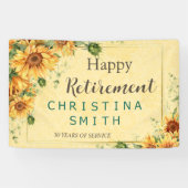 Zonnebloem Elegant Waterverf Pensioen Partij Spandoek (Horizontaal)