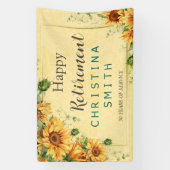 Zonnebloem Elegant Waterverf Pensioen Partij Spandoek (Verticaal)