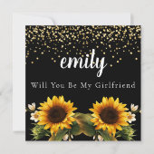 Zonnebloem Elegant word je mijn Vriendin Kaart (Voorkant)