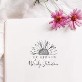  Zonnebloem ElegantBibliotheek Boek Ex Libris Rubberstempel