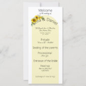 Zonnebloem elegante boog trouwprogramma Flat Card (Voorkant)