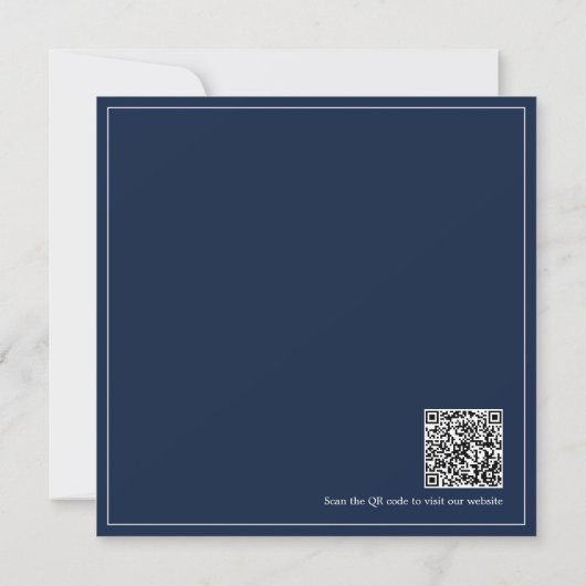 Zonnebloem Elegante Navy Blauwe Trouw Save The Date (Achterkant)