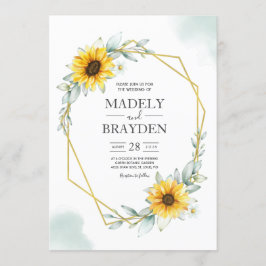 Zonnebloem Elegante Rustieke Geometrische Goud Kaart