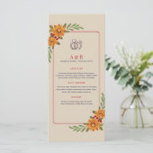 Zonnebloem Elegantie Eenvoudig Trouwmenu Menu (Staand voorkant)