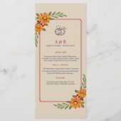 Zonnebloem Elegantie Eenvoudig Trouwmenu Menu (Voorkant)