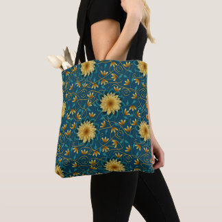 Zonnebloem elegantie - levendige bloemenpatroon tote bag