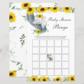Zonnebloem Elephant Baby shower Bingo Game (Voorkant / Achterkant)
