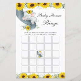 Zonnebloem Elephant Baby shower Bingo Game