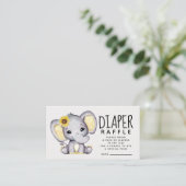 Zonnebloem Elephant Baby shower Diaper Raffle Informatiekaartje (Staand voorkant)