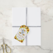 Zonnebloem Elephant Baby shower Hartelijk dank Cadeaulabel (Met Touw)
