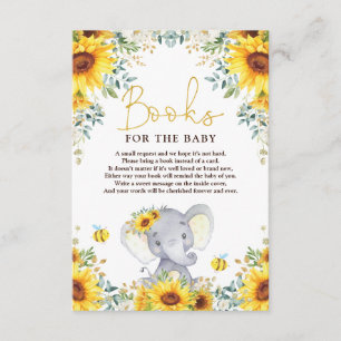 Zonnebloem Elephant Baby showers Boeken voor Baby Informatiekaartje