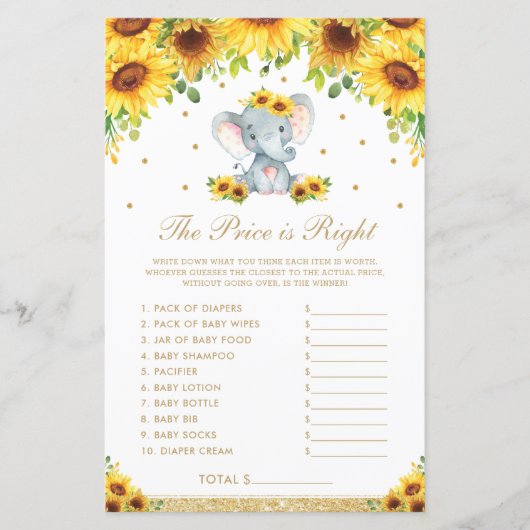 Zonnebloem Elephant De prijs is het juiste schoene (Voorkant)
