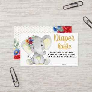 Zonnebloem Elephant Diaper Raffle Ticket