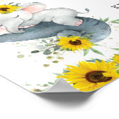 Zonnebloem Elephant Draag een masker op afstand Poster (Hoek)