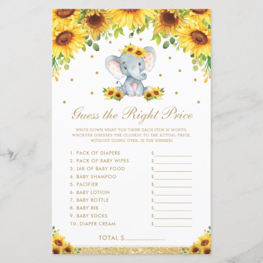 Zonnebloem Elephant-gok voor de juiste prijs (Voorkant)