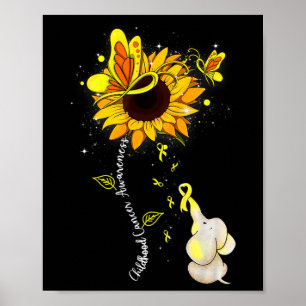 Zonnebloem Elephant Mannen voor kinderkanker Poster