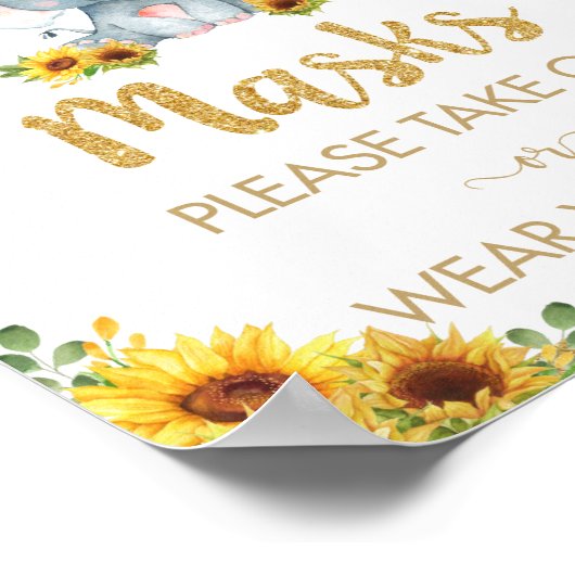 Zonnebloem Elephant Maskers Showday Birthday Sign Poster (Hoek)