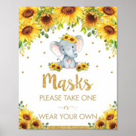 Zonnebloem Elephant Maskers Showday Birthday Sign Poster